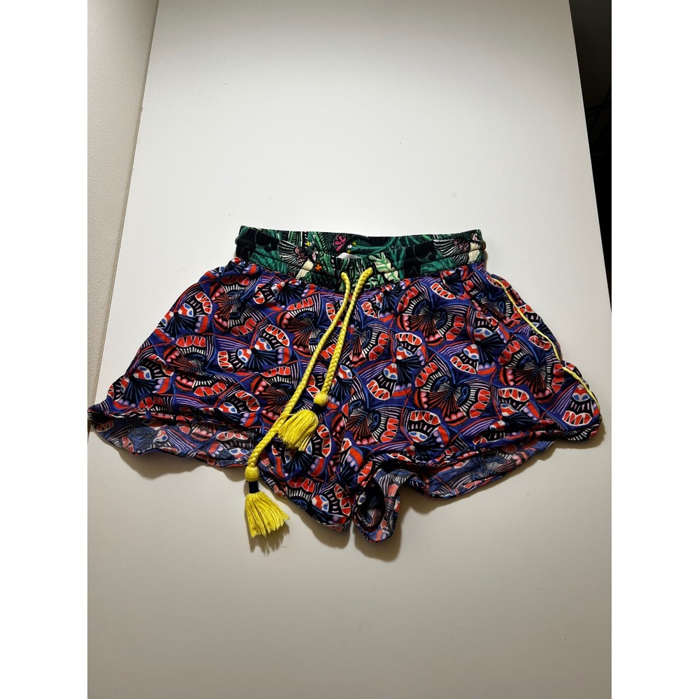Anthropologie Womens Shorts Multicolor XXS Sasha Volnova Butterfly Print Elastic